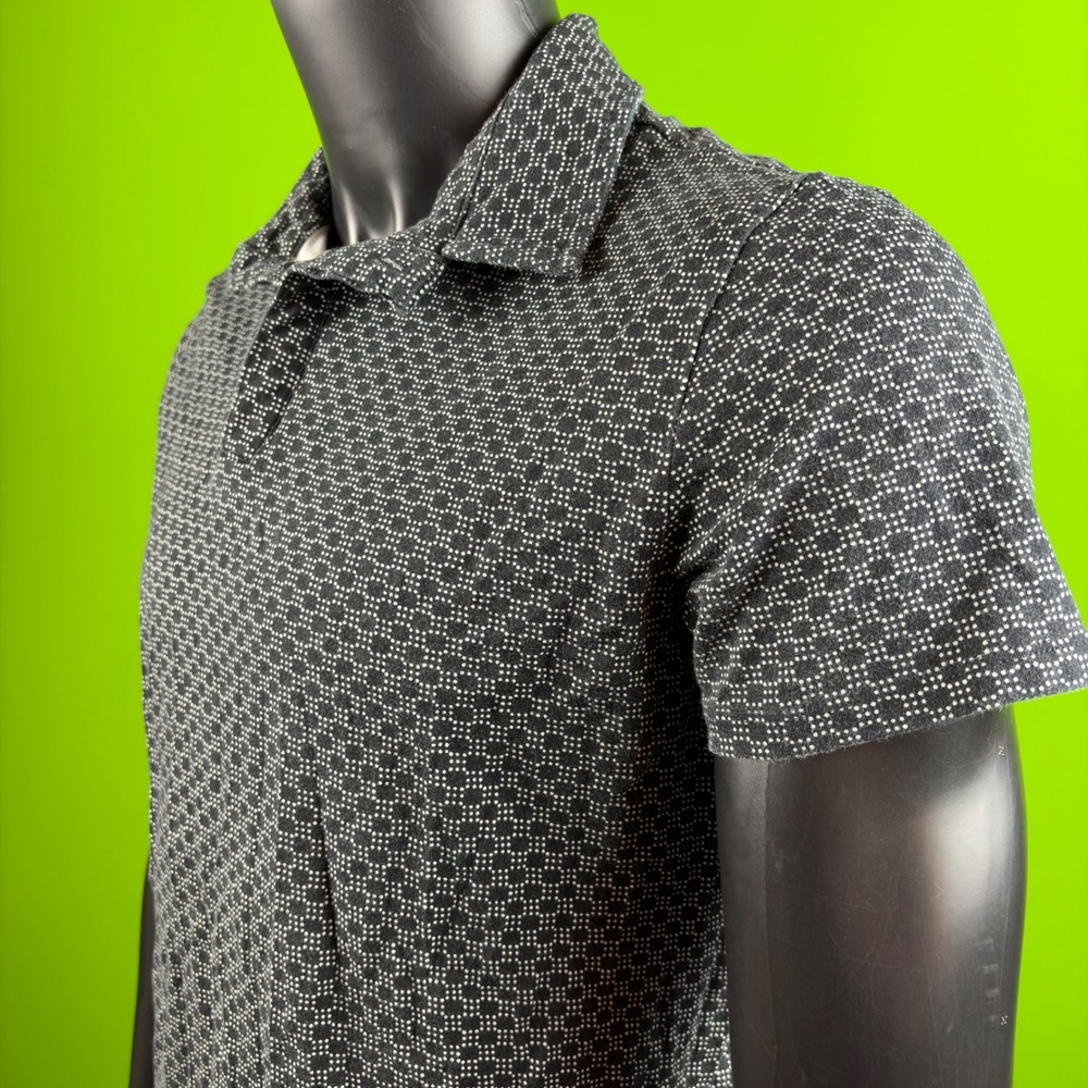 Geometric AOP Polo ALL IN MOTION Mens L Black/White Stretch Shirt F16794751